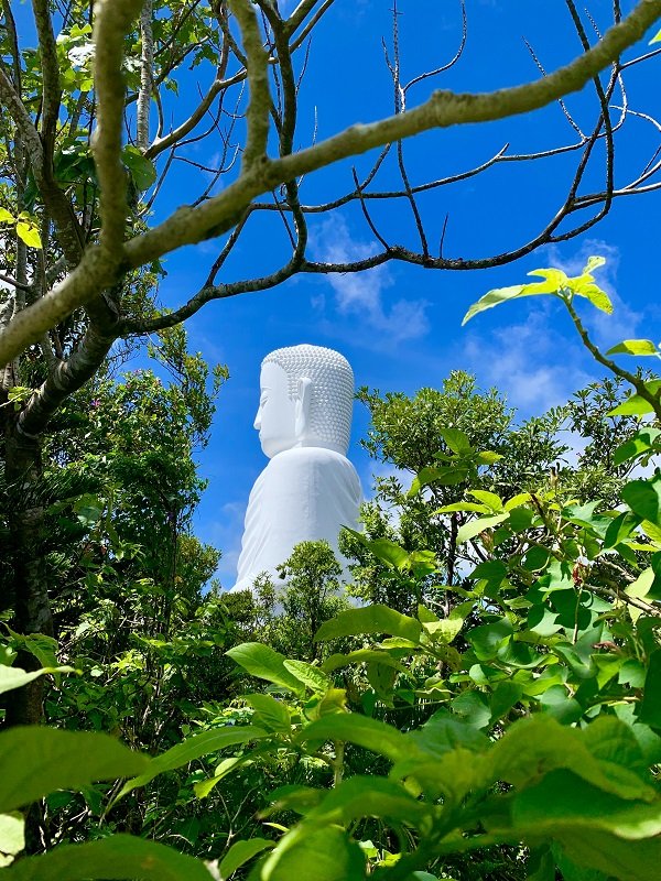 Buddha against the blue sky