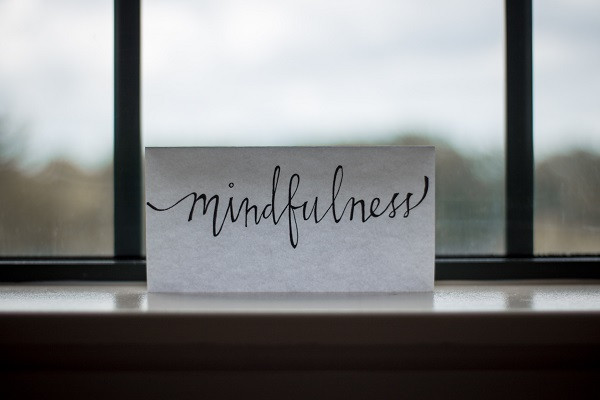 The word mindfulness in script