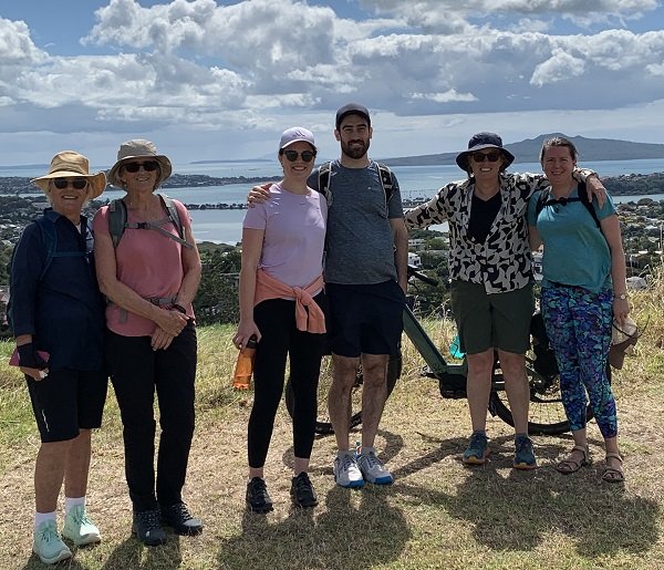 Maunga walkers on top of Mt Hobson (ABC)