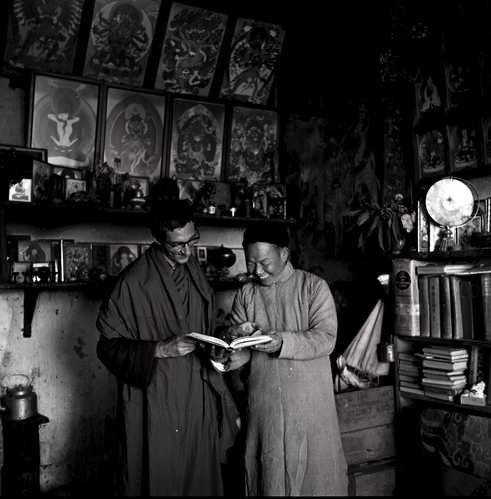 Sangharakshita & one of his Buddhist teachers Yogi Chen