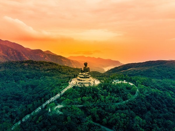 Buddha at sunset