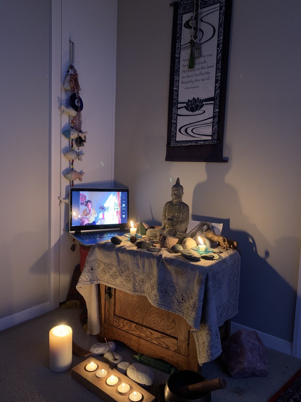 friday night puja on Ratnavyuha's computer screen