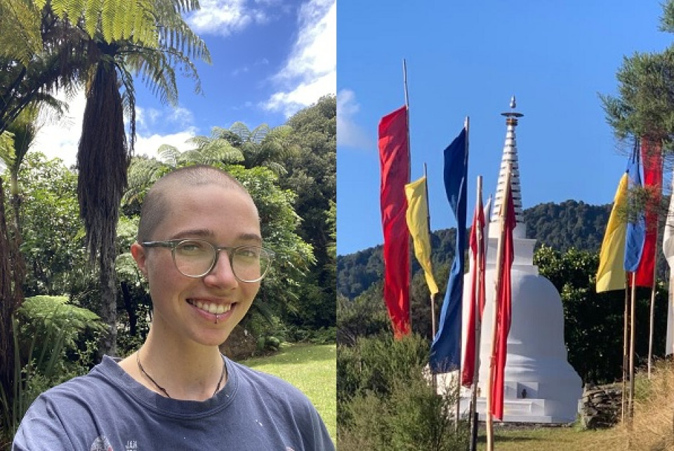 Tessa and the Sudarshanaloka Stupa (Tessa Benkt & ABC)