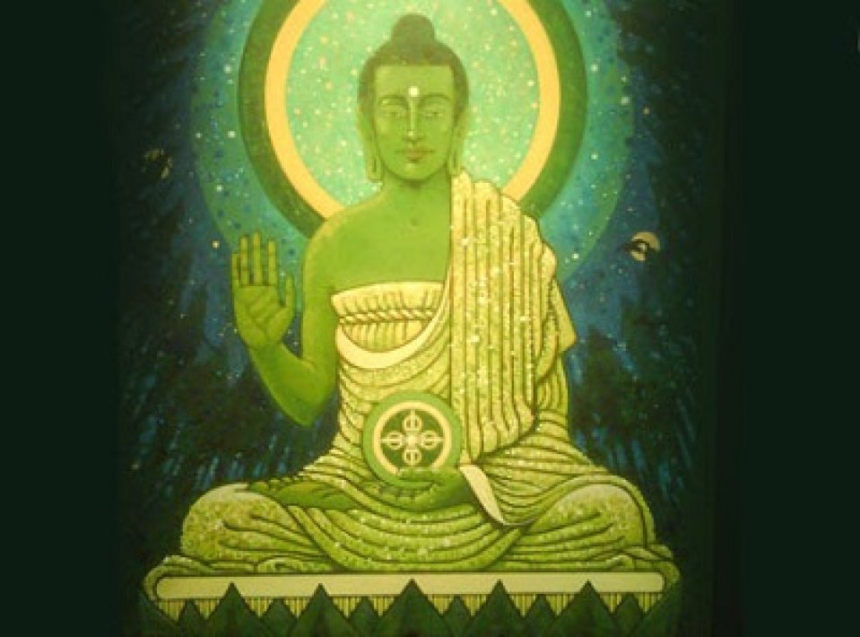 The archetypal Buddha in the gesture of fearlessness