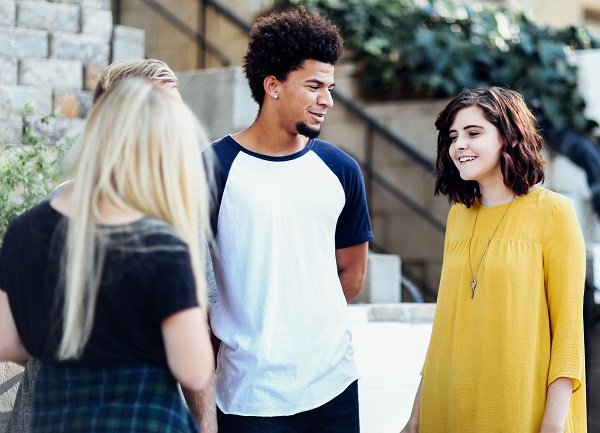 Group of young people chatting