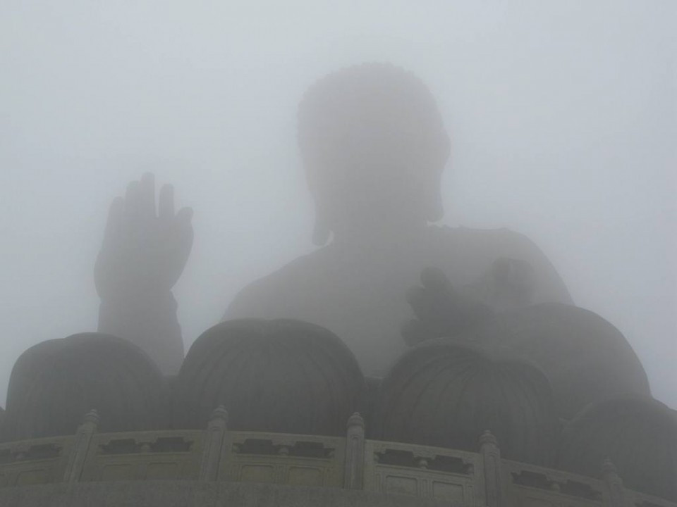 Buddha in mist