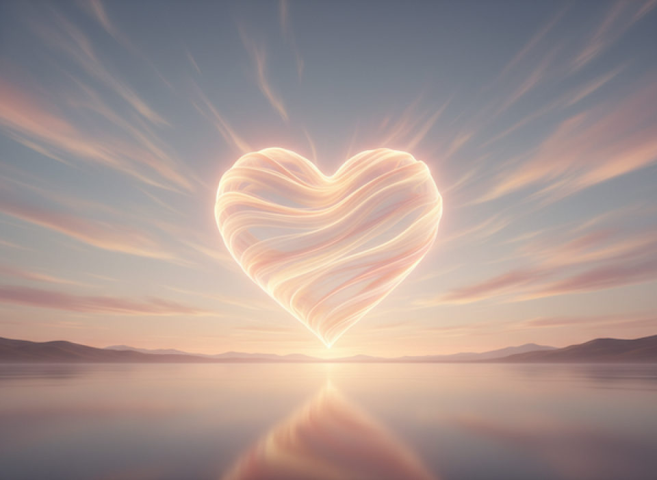 A heart radiating out over the world (Use AI)