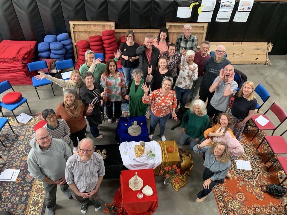 Group of friends at the Auckland Buddhist Centre (ABC)