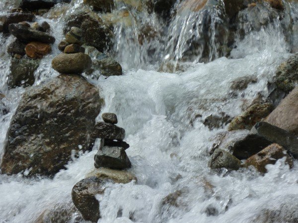 Rocks on waterfall