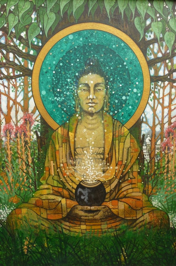 Painting of Shakyamuni by Aloka, commissioned by Nagasuri