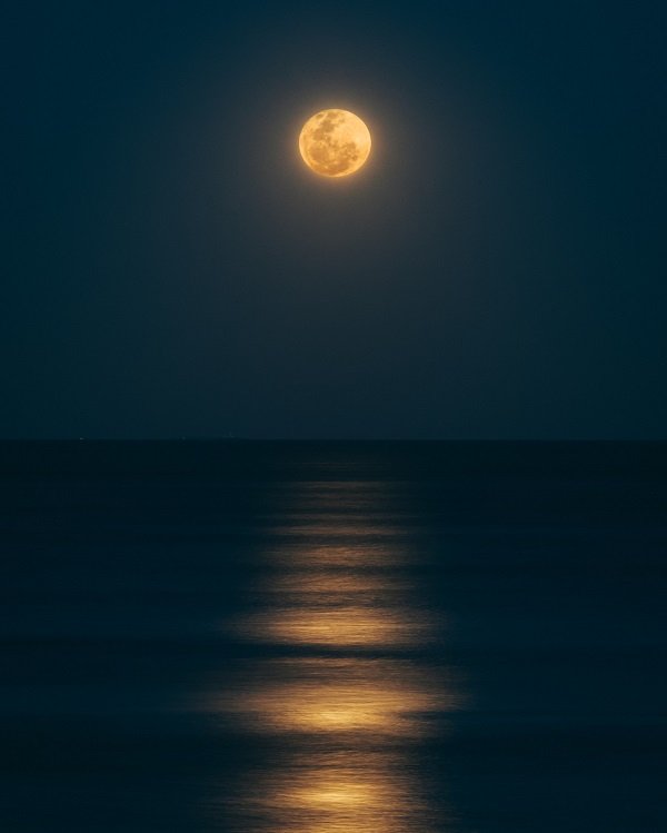 Full moon over the ocean