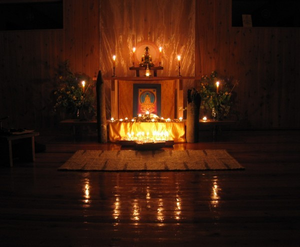 Candles on shrine