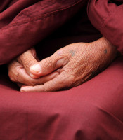 Meditating hands