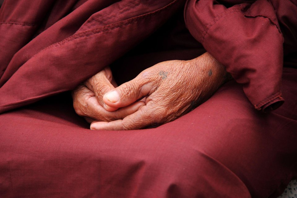 Meditating hands