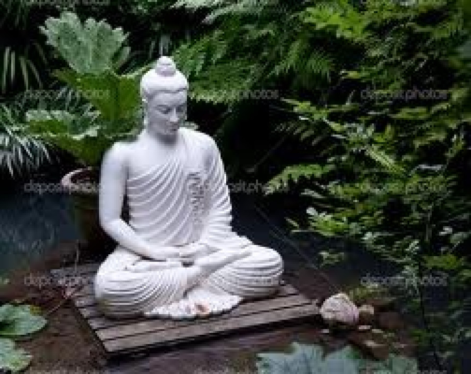 buddha in pond