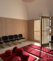 Entry to the ABC shrine room in the afternoon sun