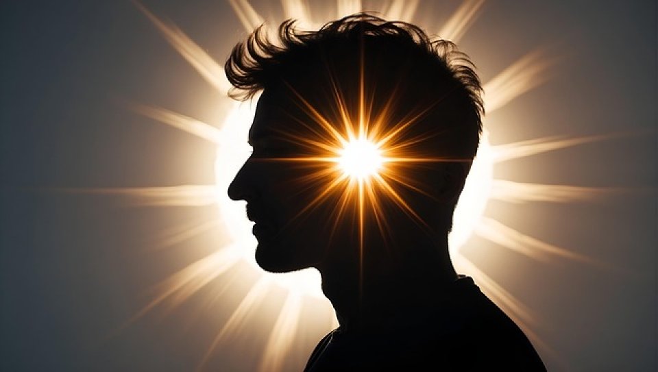 Head with light radiating from the centre (Pixabay)